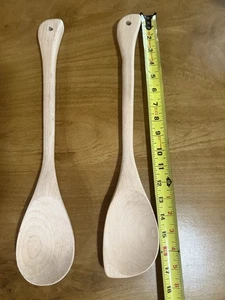 2 Large 17 Inch  Long Wooden Spoons/Scraper for Cooking Or Decorating - Picture 1 of 4