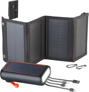 NEU Solar Powerbank Kurbel & Solarpanel für Outdoor Camping Ausflug Backpacking - Bild 1 von 18