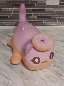 Peluche Catface Aphmau Meemeows grande 11” rosa donut gato - Imagen 1 de 9