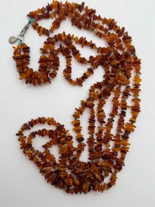 Silpada Sterling Silver Amber Necklace Bead Beaded Multi Strand - Picture 1 of 11