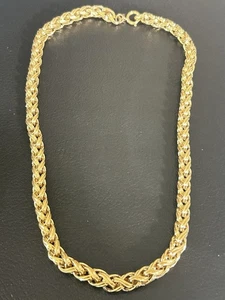 Vintage Papier Gold Dicke Geflochtene Halskette 20 Zoll - Bild 1 von 6