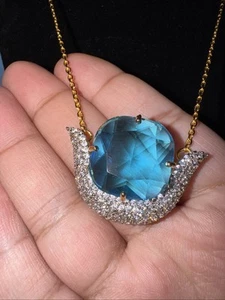 Blue Topaz Pendant Set  - Picture 1 of 4