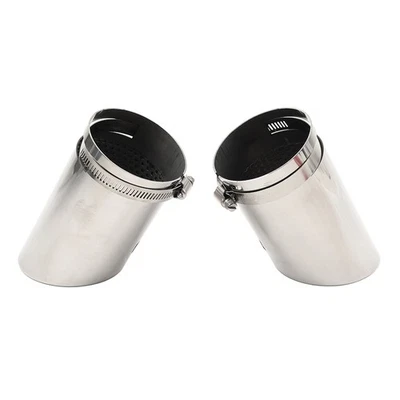 Par de puntas de salida silenciador de escape cromadas para Audi A4 Q5 2.0T 09-13 acero inoxidable - Imagen 1 de 4