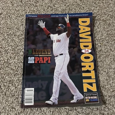 Lote de cubiertas y pegatinas de retiro David Ortiz 2016 del programa de los Medias Rojas de béisbol de Boston  Foto 1 de 3