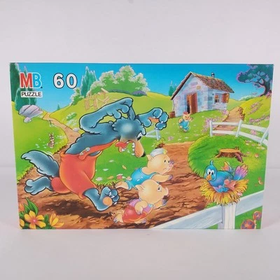Rompecabezas de 60 piezas Storybook Three Little Pigs Milton Bradley 1991 Foto 1 de 4