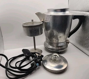 Heatmaster Aluminium Kaffeekanne 302-868 Vintage und Charakter mit Dellen und Dellen - Bild 1 von 8