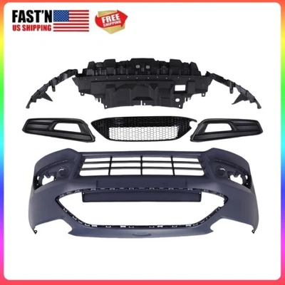 New Front Bumper Cover with Upper Grille Grill Kit For 2015-2018 Ford Focus ST Foto 1 de 4