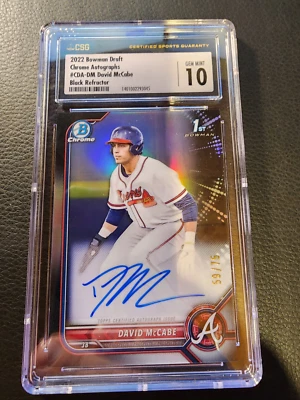 2022 Bowman Draft - David McCabe Black Refractor Auto 59/75 Atlanta Braves GM 10 - Image 1 of 2