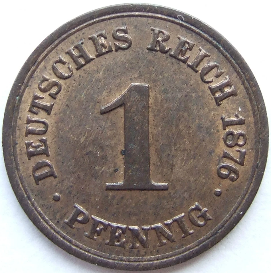 Coin German Empire Empire 1 Pfennig 1876 B in Uncirculated - Image 1 of 2