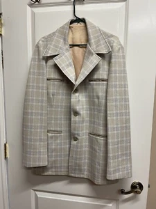 Montgomery Ward USA Men's Vintage 3 Button Blazer Sport Coat 46 L Jacket - Picture 1 of 9
