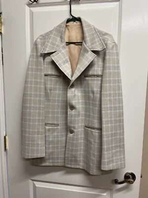 Montgomery Ward USA Men's Vintage 3 Button Blazer Sport Coat 46 L  Jacket - Image 1 of 4