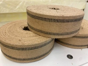 9 Pfund schwarze Streifen 3,5" breite Jute Gurtbänder - 10 Yards - Bild 1 von 3