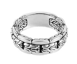 JOHN HARDY SOLID STERLING SILVER CLASSIC CHAIN RING SZ 10 NEW 97R - Picture 1 of 6