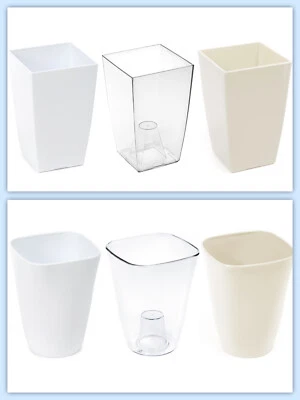 Orchideentopf Rund Übertopf Pflanzentopf Transparent Blumentopf 2 Modelle - Bild 1 von 4