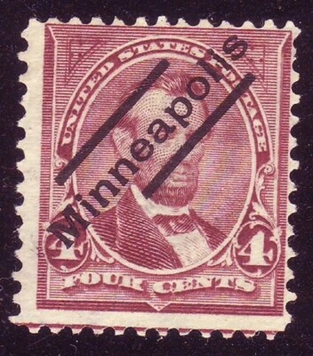 PRECANCEL - DIAGONAL Minneapolis MINNESOTA on 4c of 1898 - NICE !! - Image 1 of 2