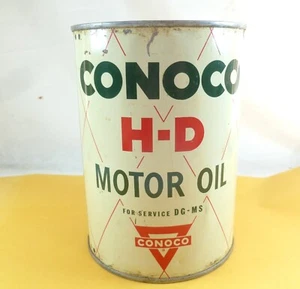 Vintage metal Conoco H-D Motor Oil Can for Service DG-MS - Quart - Empty - Picture 1 of 6