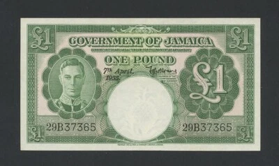 JAMAICA £1 note 1955 KGVI Krause 41b Good EF World Paper Money - Image 1 of 4