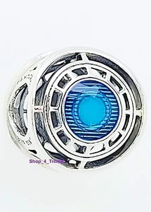 New 100% PANDORA 790788C01 Blue Marvel The Avengers Iron Man Arc Reactor Charm - Picture 1 of 3