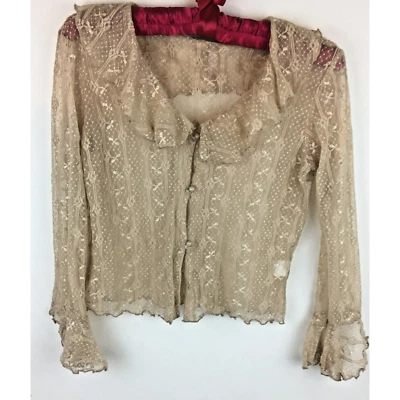 Ренессанс женщин Younique чистый блузка рубашка бежевый богемное M фея Core ren faire - Изображение 1 из 4