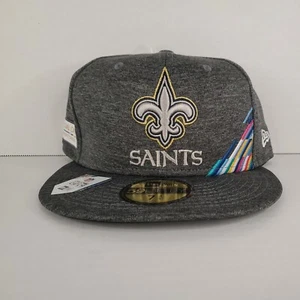 New Era NFL New Orleans Saints Crucial Catch Gray Cap 59FIFTY Adult Size 7-3/4 - Picture 1 of 7