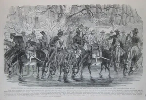 Original Civil War Lithograph African-American Hostlers Watering Their Mules - Picture 1 of 8