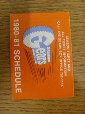 1980/1981 Fixture Card: Ice Hockey - Saginaw Gears (fold out style). Any faults