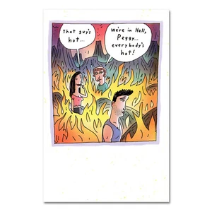Funny ANYTIME Card, "Hotties in Hell" by American Greetings + Envelope - Picture 1 of 5