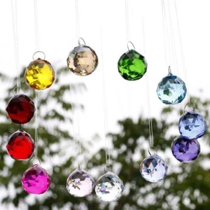 20mm Ausgefallen Kristall Kugel Prismen Anhänger Feng Shui Sonnenfänger für Urlaub Dekorat - Bild 1 von 19
