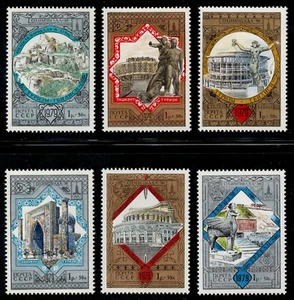 Russia Scott B121-B126 Moscow 80 Olympics Semi Postals Architecture   MNH L1 - Picture 1 of 2