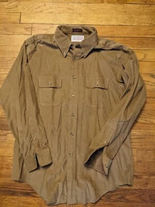 At-Ease Mens Large slim fit Chestnut Brown Corduroy Shirt - Picture 1 of 8