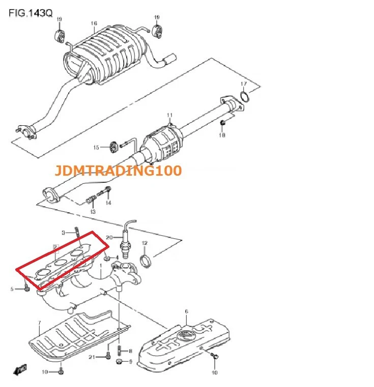 SUZUKI CARRY DA52T DB52T JUNTA COLECTOR ESCAPE NO TURBO CAMIÓN GENUINO Foto 1 de 4