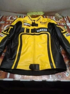 Yamaha gelbe Herren Motorrad Motorrad Racing Lederjacke - alle Größen - Bild 1 von 5