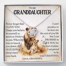 To My Granddaughter Necklace, Gift From Grandma Nana Lion Mom, Christmas Gifts