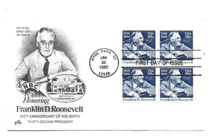 1950 Franklin D Roosevelt ArtCraft block of 4, FDC - Picture 1 of 1
