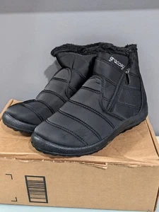 Gracosy Womens Waterproof Snow Boots Outdoor Anit-Slip Tread Black Size 9 (40) - Picture 1 of 5