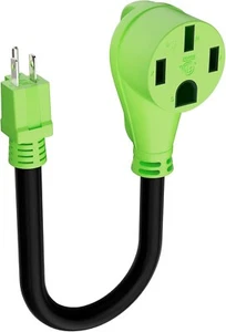 RV Adapter Plug 50 Amp to 15 Amp 110 Volt Cord, 15A Male to 50A Female Dogbone R - Picture 1 of 6