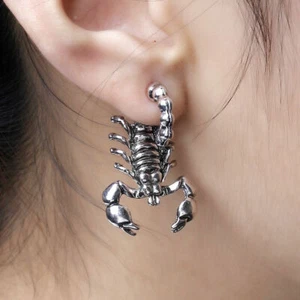 Scorpion Earrings 3d Scorpion Silver Tone Earrings Boho Punk Emo Goth Pair UK - Picture 1 of 12