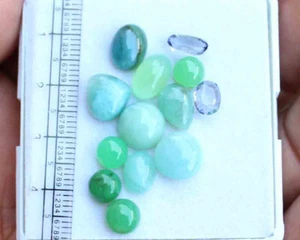 21.10 Ct Natural Larimar Iolite Chrysoprase Cab Cabochon loos gemstone Lot - Picture 1 of 3