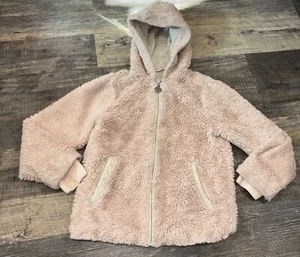 Abercrombie Kids Pink Fuzzy Hooded Sweater Size 9/10 - Picture 1 of 5