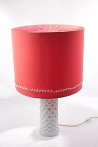 1970s Table Lamp Light Cult Design Red Large Shade Vintage - Picture 1 of 7