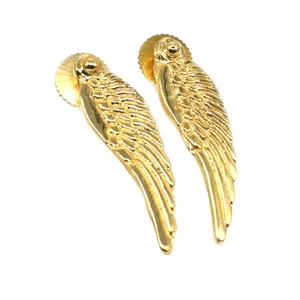 Pendiente de loro liso hecho a mano enchapado en oro para mujer joyería boho 2" h492 - Imagen 1 de 5