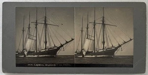 Original 1890s stereoview sailing ship in the port of Capulco - Picture 1 of 2