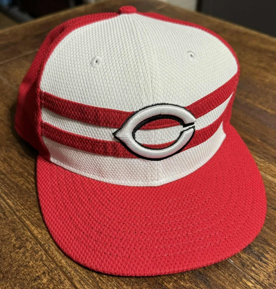 Cincinnati Reds Hat Cap Fitted Mens 7 1/8 Red White MLB 59Fifty All Star Game - Image 1 of 4