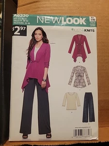 Cardigan haut femme New Look motif couture 6330 taille 10-22 non coupé - Photo 1/4