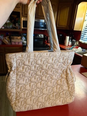 Vera Bradley Peanuts Pals Original Zip Tote Bag Purse Snoopy Pumice Stone White - Image 1 of 4