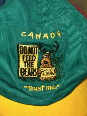 Vintage Adjustable Fabric Strap Pinwheel Color Block Canada Hat - Image 1 of 4