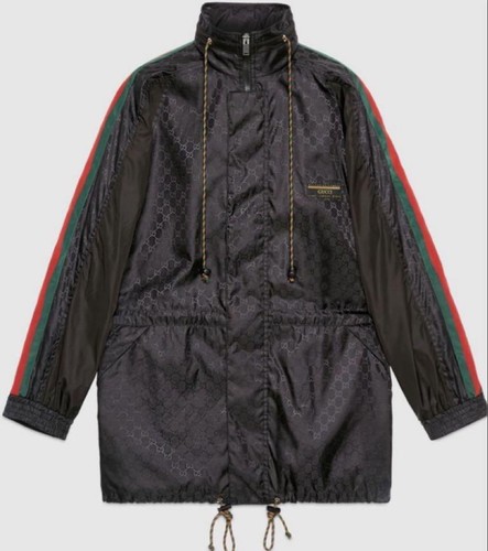 Gucci Nylon Modello GG Felpa con Cappuccio Zip Giacca Uomo Large Usatoo