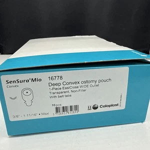 10 Coloplast 16778 Deep Convex Ostomy Pouch 1Pc 3/8" - 1-11/16" 2026 Fresh - Picture 1 of 6