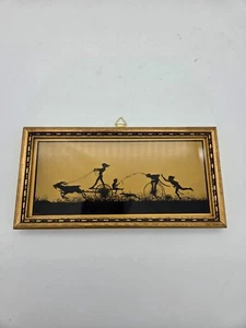 Antique K.W Diefenbach Silhouette Framed Print “Such A Race” 3 x 7" Art Deco - Picture 1 of 12