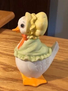 Vintage Lefton Duck Mother Goose Trinket Box 1784 w/ Original Sticker - Picture 1 of 6